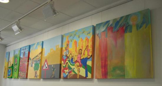 Stadt-Ansichten, Acryl auf Holzkörper Stadt-Ansichten, Acryl auf Holzkörper