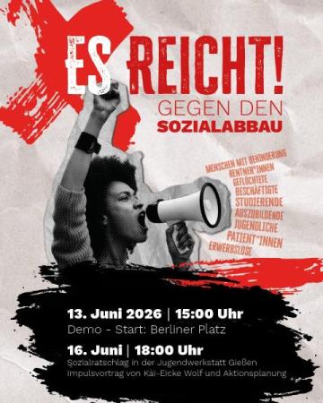 Es reicht! Plakat gegen Sozialabbau
