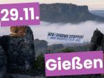 29.11. Widersetzen - Banner zwischen Bergen
